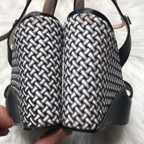 Stuart Weitzman Holiday Pipe Woven Wedge Shoes - Picture 7 of 8